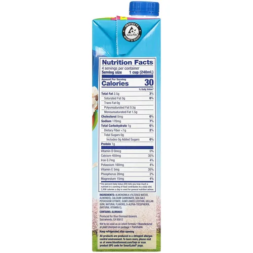 Miniatura 2 de Almond Breeze Leche de almendras sin lácteos, vainilla sin azúcar, 32 onzas (paquete de 12)
