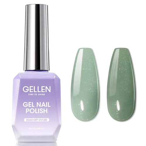 Miniatura 18 de GELLEN Esmalte de uñas de gel base y capa superior de gel, 2 unidades de 0.4 fl oz, capa superior de gel que no se limpia y capa base fuerte, sin