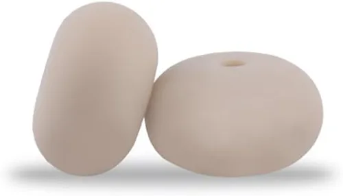 Miniatura 15 de Decoendiy 100 cuentas sueltas de ábaco de silicona de 0.59 pulgadas, cuentas gruesas planas y redondas, cuentas espaciadoras de silicona, cuentas