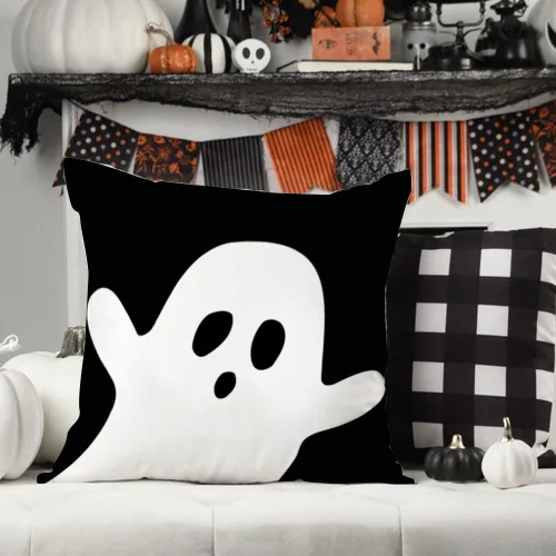 Miniatura 4 de Funda de almohada de Halloween de 12 x 20 pulgadas, diseño de fantasma, acuarela, para Halloween, decoración de almohadas lumbares para exteriores