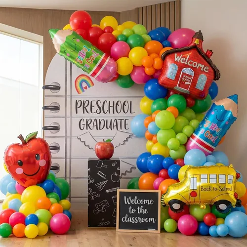 Miniatura 11 de Kit de arco de guirnalda de globos azul rojo negro blanco 140PCS con tarjetas de fondo adhesivas Globos de mylar grandes Starburst para fiesta