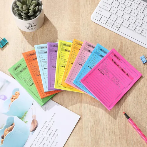 Miniatura 3 de Eaasty 9 blocs de notas adhesivas «While You were out» de 4 x 5 pulgadas, notas adhesivas de varios colores, notas adhesivas, notas urgentes