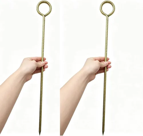 Miniatura 5 de Estacas de refuerzo de 16 pulgadas, estaca de metal para tierra, anclaje de tierra, estacas de tienda de campaña resistentes, estacas de metal