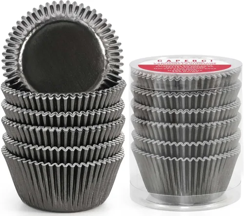 Miniatura 10 de Caperci Moldes de papel de aluminio rosa para magdalenas de tamaño estándar, paquete de 150 unidades, a prueba de grasa y resistentes