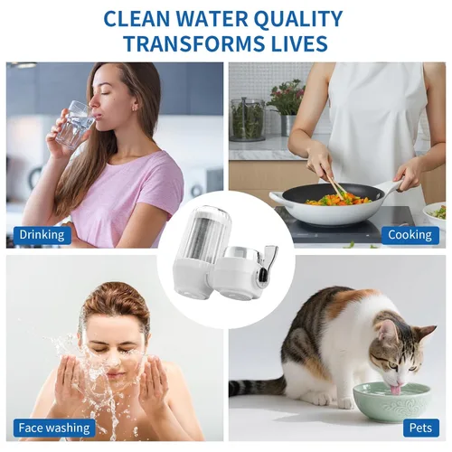 Miniatura 7 de Filtro de agua para grifo del fregadero, filtro de agua del fregadero, reduce el cloro, la arena y los olores, purificador de agua de modo doble