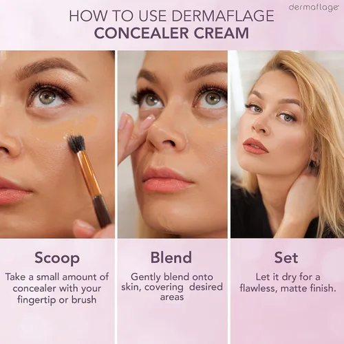 Miniatura 3 de Dermaflage - Corrector impermeable en crema (bronce oscuro), corrector de cobertura completa, acabado mate para cara y cuerpo, oculta ojeras