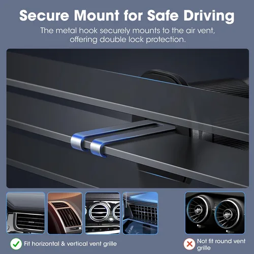Miniatura 6 de pitaka Cargador de coche MagSafe para Qi2, soporte magnético de 15 W para iPhone 17/16/15/14/13 con función NFC, ventilación de aire