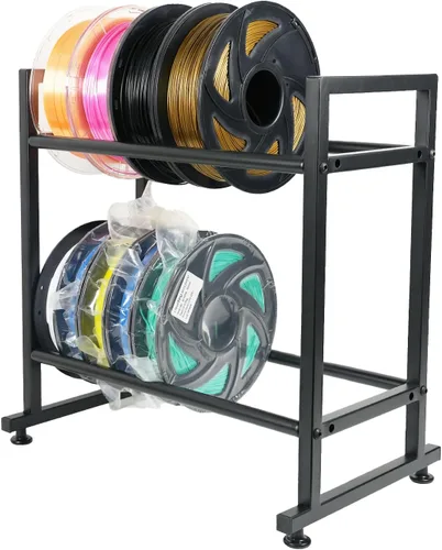Miniatura 6 de Iverntech Soporte de carrete de filamento para impresora 3D, estante de almacenamiento de filamentos de 2 niveles, organizador de carrete