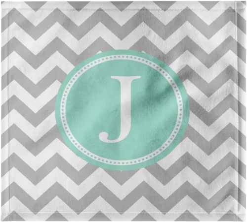 Miniatura 9 de 3dRose Toalla, Letra C Gris y Blanco Chevron con Monograma Menta Personal Inicial C