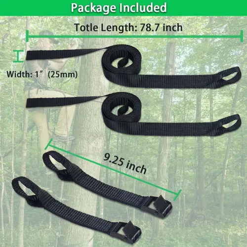 Miniatura 7 de Huntury Correas de palo de escalada, correa de soporte para árbol, correa de repuesto para escaleras, accesorio de bastón de escalada, rápido, fácil