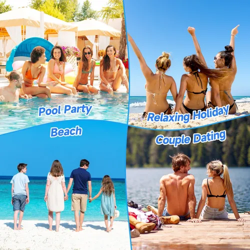 Miniatura 6 de 2 paquetes de flotadores inflables para piscina para adultos, sillas flotantes 4 en 1, accesorios inflables para piscina, fideos, juguetes