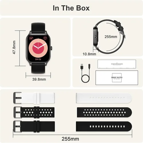 Miniatura 8 de Relojes inteligentes para mujer, reloj de seguimiento de fitness de 1.85 pulgadas, contestar/hacer llamadas, reloj de fitness impermeable IP68