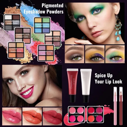 Miniatura 7 de Kit completo de maquillaje para adolescentes y mujeres, estuche de tren de belleza con juego de cosméticos de iniciación, caja de regalo de San