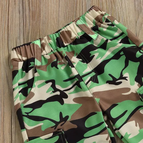 Miniatura 71 de Mandizy Conjunto de ropa de otoño para bebé niña pequeña, sudadera de manga larga con estampado de letras bendecidas, pantalones de camuflaje