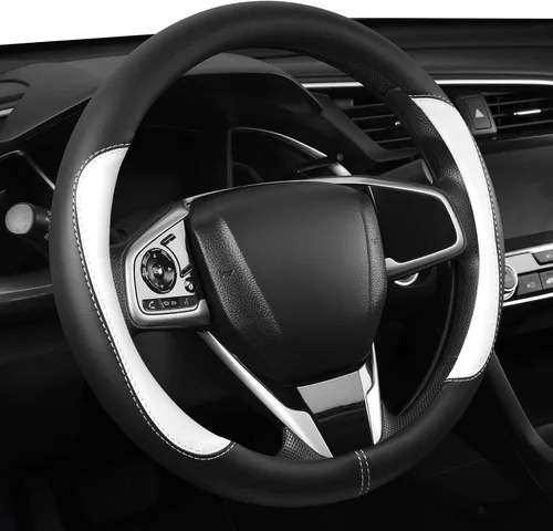 Miniatura 9 de Funda universal de cuero de microfibra para volante de automóvil, 14.5-15 pulgadas, antideslizante, transpirable, protector para volante