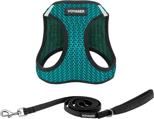 Miniatura 36 de Arnés de malla para todo clima Voyager Step-in Air y combo de correa reflectante para perro de 5 pies con mango de neopreno, para cachorros de razas