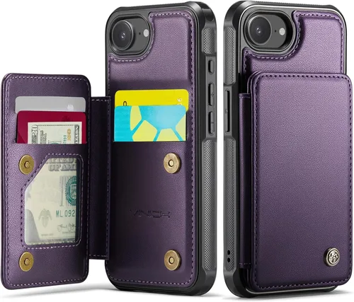 Miniatura 102 de Vinich Funda tipo cartera para iPhone 11 con tarjetero, bloqueo RFID, ranuras de crédito, función atril, a prueba de golpes, para iPhone 11 de 6.1