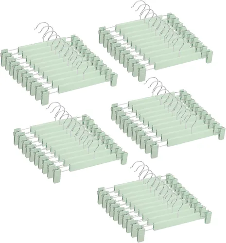 Miniatura 12 de NORTHERN BROTHERS Perchas para pantalones con clips, paquete de 30 perchas para falda de color negro resistentes para mujeres, hombres, niños, Rosa