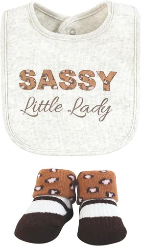 Miniatura 186 de Hudson Baby Conjunto de babero y calcetines unisex de algodón para bebé