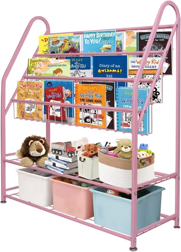 Miniatura 9 de aboxoo Estantería infantil independiente para habitación de niños pequeños de 18 pulgadas, organizador de juguetes, estantería blanca estable