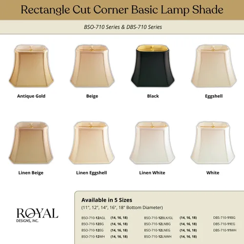 Miniatura 5 de Royal diseños rectángulo Cut Corner Lámpara Sombra, BS-710-10AGL