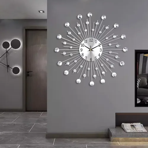 Miniatura 7 de Reloj de pared grande para sala de estar, relojes de pared modernos silenciosos que funcionan con batería, relojes decorativos sin tictac