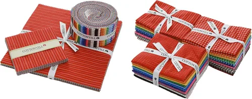 Miniatura 2 de COTTONVILL EMANON Stripe Lazy Gingham - Tela de algodón con estampado de 20 unidades (cuarto, rayas A)