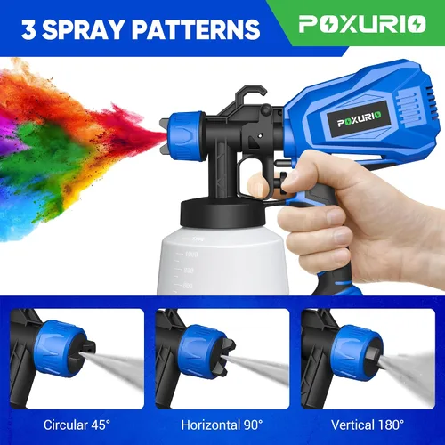 Pulverizador de pintura, pulverizador de pintura eléctrico de 900W con 5 boquillas y 3 patrones, pistola de pintura HVLP de 1200ML para pintura de