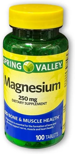 Miniatura 6 de Magnesio 250 mg- Comprimidos de salud muscular ósea 100 Ct (paquete de 1)