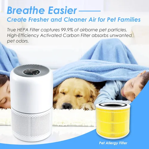 Miniatura 4 de Core 300 Filtros de repuesto para alergias a mascotas, fabricados en TAIWÁN, compatibles con LEVOIT Core 300, purificador de aire Core 300S