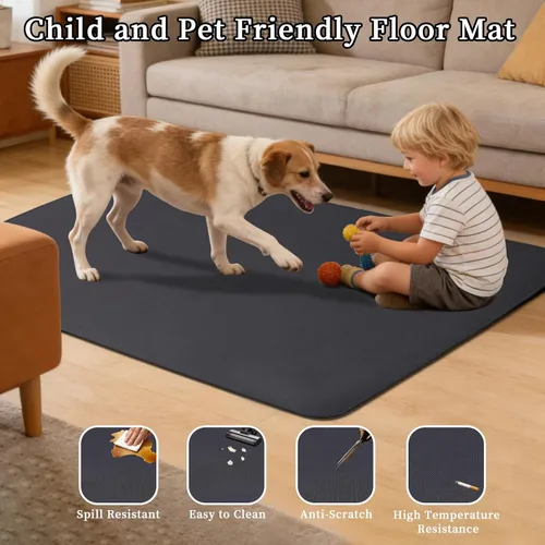 Miniatura 5 de Tapete para silla de oficina para suelo de madera dura, 36 x 48 pulgadas, antideslizante, tapete para silla rodante, protector de suelo resistente