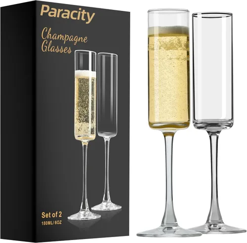 Miniatura 10 de PARACITY Mr and Mrs - Juego de 2 copas de champán para novia y novio, regalos de despedida de soltera, regalo de compromiso, 8.5 onzas