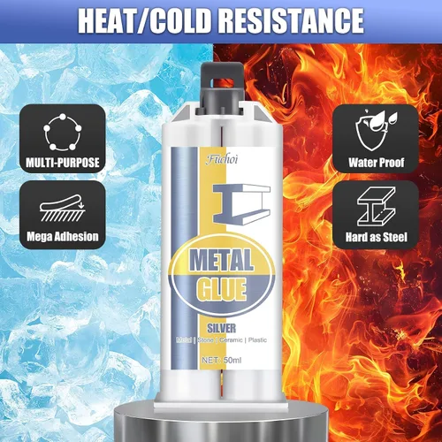 Miniatura 3 de Pegamento de metal, adhesivo epoxi de soldadura resistente de 3.4 onzas, pegamento de fundición fuerte y relleno de reparación de metal líquido
