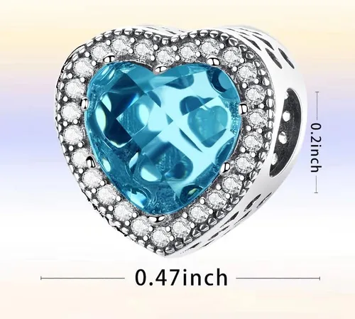 Miniatura 3 de LongLuck Dije de ojo de cristal para pulsera Pandora, dije de plata de ley 925 con circonitas cúbicas para mujer, Plata esterlina, cristal