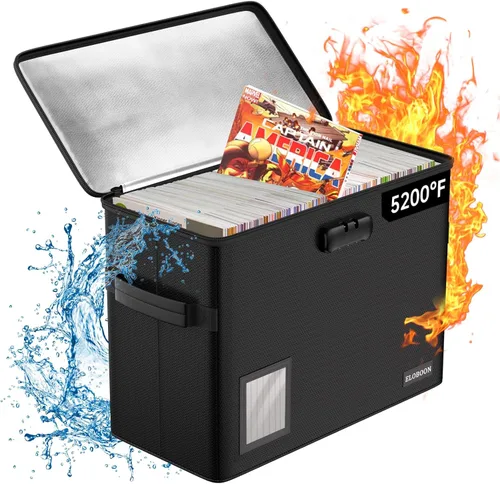 Miniatura 9 de Almacenamiento de cómics graduado para 30 cómics, resistente al fuego, resistente al agua y a la humedad, apilable, caja de cómics CGC con ventana