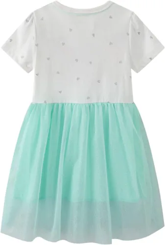 Miniatura 5 de Vestido de tul de verano para niña pequeña, lindo patrón de dibujos animados, vestido de algodón con lentejuelas a rayas para uso diario para bebé