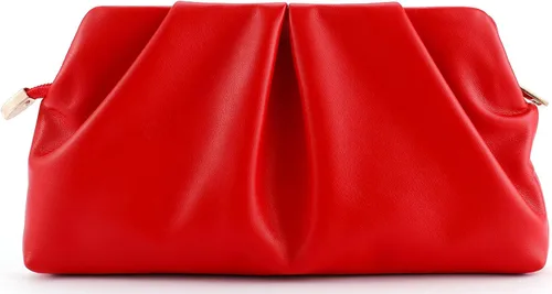 Miniatura 10 de Bolso de Mano para Mujer Tipo Clutch, Bolso Formal Elegante, Bolso de Mano con Pliegues de PU, Bolsa Cruzada con Cadena Desmontable