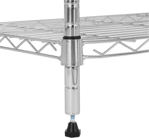 Miniatura 5 de Amazon Basics Estantería de almacenamiento ajustable en torre de 5 estantes, cromada, 16 pulgadas de profundidad x 16 pulgadas de ancho x 54 cromado