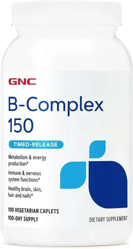 GNC B-Complex 150, Metabolismo y Producción de Energía, Liberación Temporizada, 100 unidades