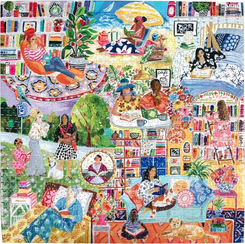 Miniatura 2 de eeBoo Rompecabezas de 1000 Piezas - Rompecabezas de Mujeres Leyendo para Adultos, Cuadrado 23" x 23" Hecho con Tablero Reciclado y Tinta a Base
