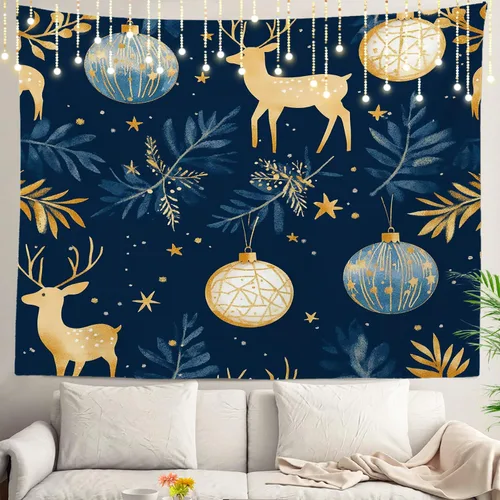 Miniatura 87 de Shrahala Tapiz de pared con paisaje de lago de otoño, bosque amarillo, para colgar en la pared, tapiz grande, decoración de fibra de poliéster