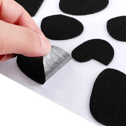 Miniatura 6 de Tatuo 6 hojas de almohadillas adhesivas negras de fieltro para disfraz de dálmata, manchas de dálmata, calcomanías para fiestas de bricolaje