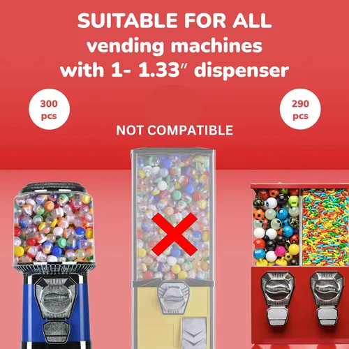 Miniatura 6 de Máquina expendedora de cápsulas, cápsulas redondas de colores, 50 unidades vacías de 1.26 pulgadas, cápsulas de máquina de chicles a granel