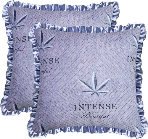 Miniatura 23 de SZHELEJIAM Juego de 2 fundas de almohada con volantes de 12 x 20 pulgadas, fundas de cojín decorativas de felpilla suave jacquard para sofá
