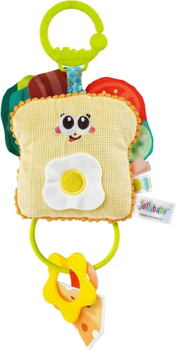 Jollybaby Juguete de Vibración y Tracción para Bebé - Juguetes Sensoriales Colgantes para Tiempo Boca Abajo para Asiento de Auto, Cochecito, Cuna y