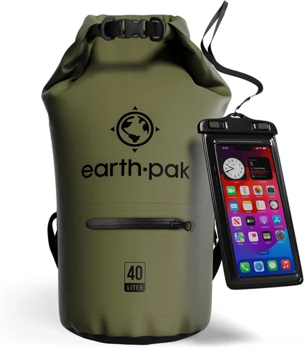 Miniatura 24 de Earth Pak Bolsa seca impermeable con bolsillo con cremallera, mochila impermeable para mantener el equipo seco Amarillo