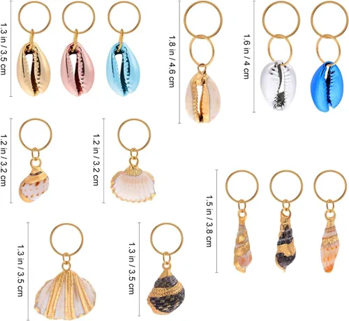 Miniatura 7 de 13 piezas de joyería para el cabello de rastas para mujeres y niñas, accesorios para trenzas, círculos y colgantes, decoraciones de estilo playa