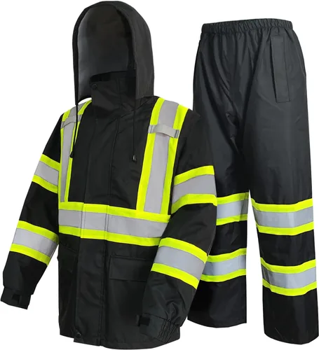 Miniatura 8 de Chaqueta de seguridad de alta visibilidad ANSI/ISEA Chaqueta reflectante estándar con bolsillo y cremallera Rosa