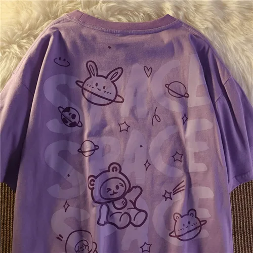 Miniatura 3 de Camiseta gótica Y2K Harajuku para mujer, ropa de anime de algodón