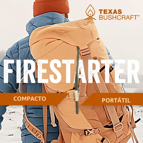 Miniatura 3 de Texas Bushcraft Arrancador de fuego, varilla de ferro de 3/8 pulgadas de grosor con golpeador y cordón de muñeca de paracaídas, encendedor